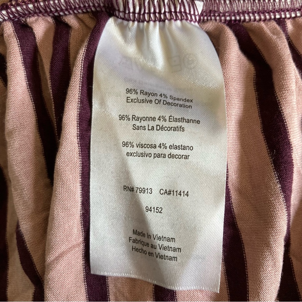 5/$15 NWT Jessica Simpson Pink & Maroon Striped Maternity Tunic Top XL - Picture 4 of 7